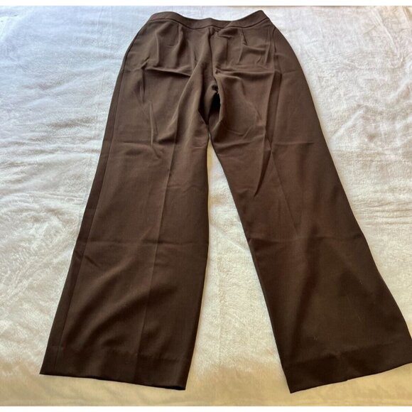 Pursuits Ltd Womens High Rise Wide-Leg Dress Pants Size 8 Brown Stretch New - Picture 2 of 8
